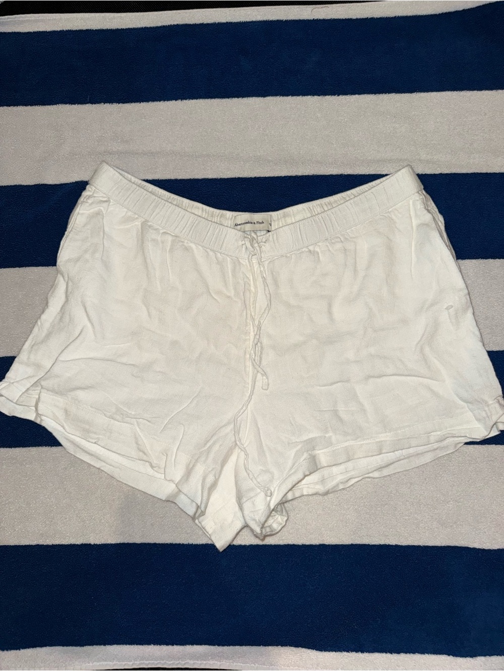 Abercrombie White Linen Shorts
